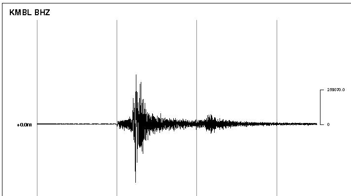 Goldfields earthquake seismogram