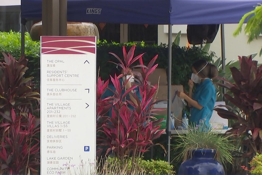 Staff in PPE at Jeta Gardens aged care facility.