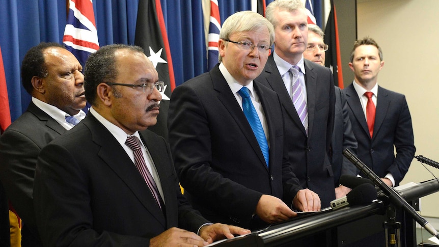 Kevin Rudd speaks about the Government's refugee agreement with PNG