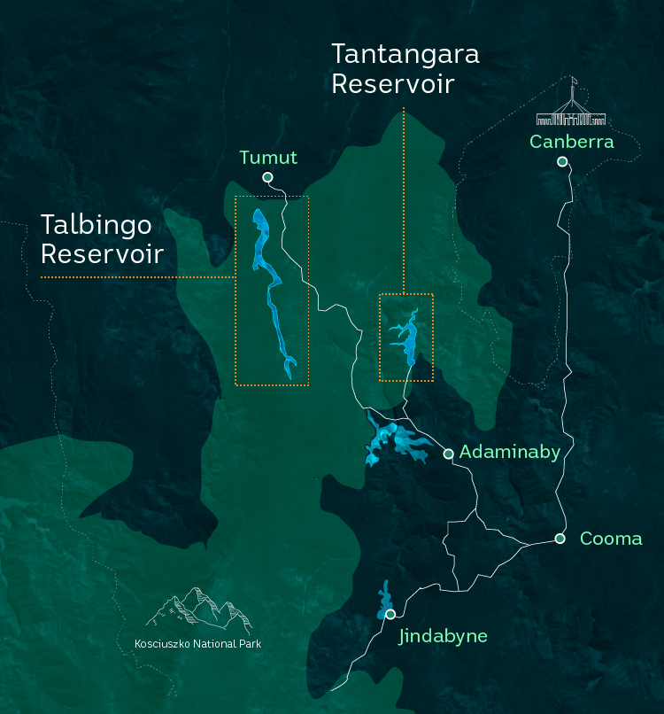 Map of Snowy Hydro region