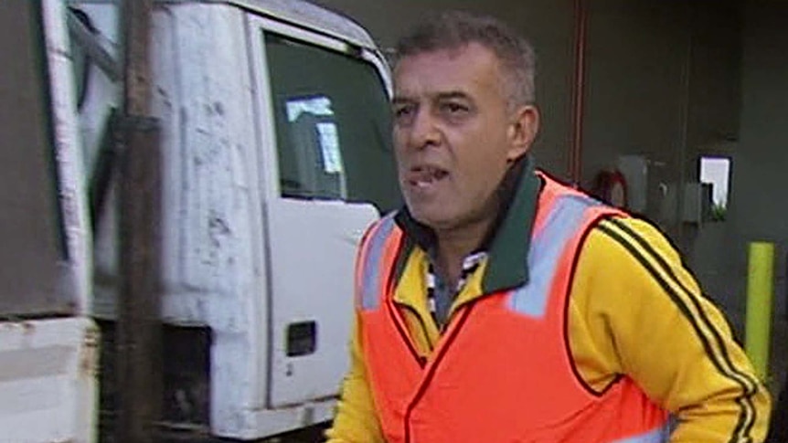 Alleged people smuggler Captain Emad, also known as Abu Khalid, working as a supermarket trolley supervisor in Canberra.