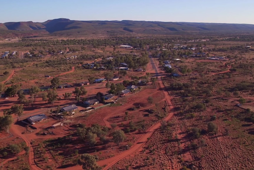 An aerial view of the remote community of Hermannsburg.