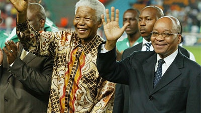 Jacob Zuma (right) with Nelson Mandela in 2004