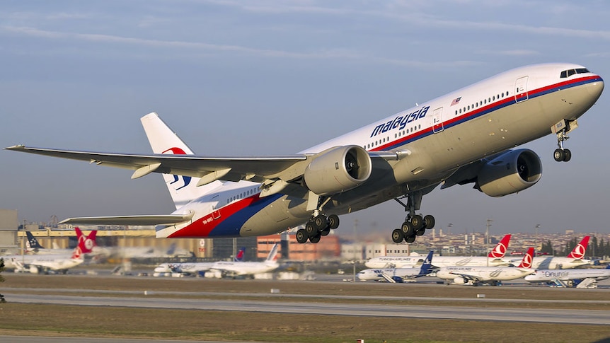 Malaysia Airlines Boeing 777 takes off