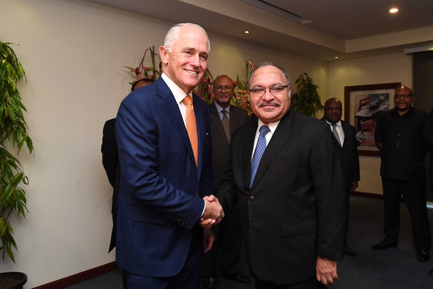 Prime Minister Malcolm Turnbull with PNG counterpart Peter O'Neill