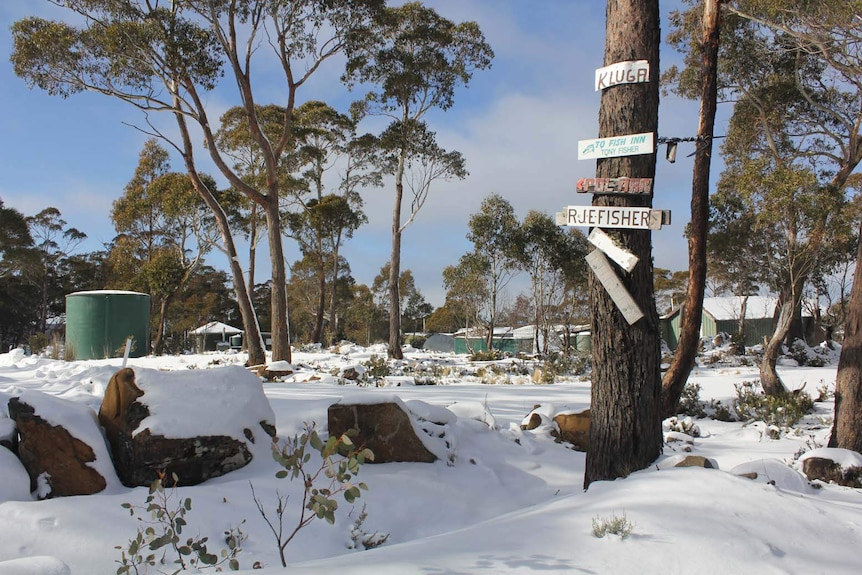 Shacks at Breona in Tasmania's Central Highlands