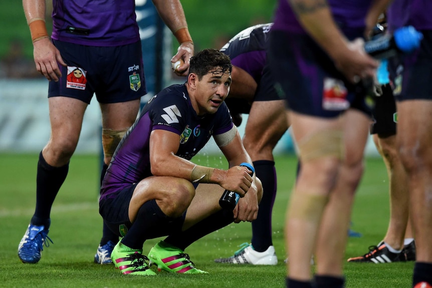 Billy Slater down on his haunches
