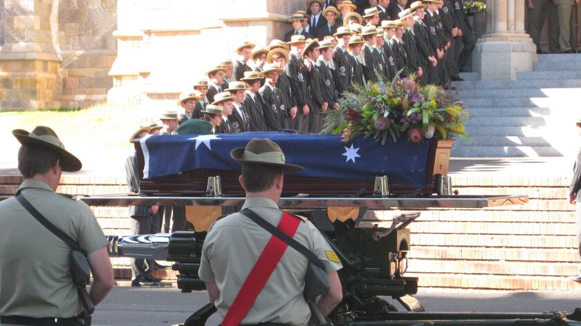 Private Aplin will be cremated at a private service following this morning's memorial.