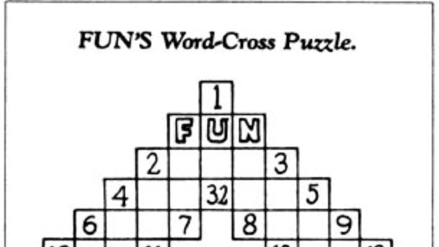 The first crossword puzzle, by Arthur Wynne