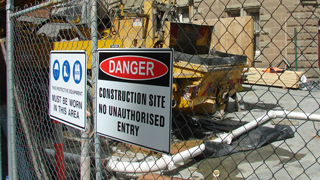 Construction site sign custom