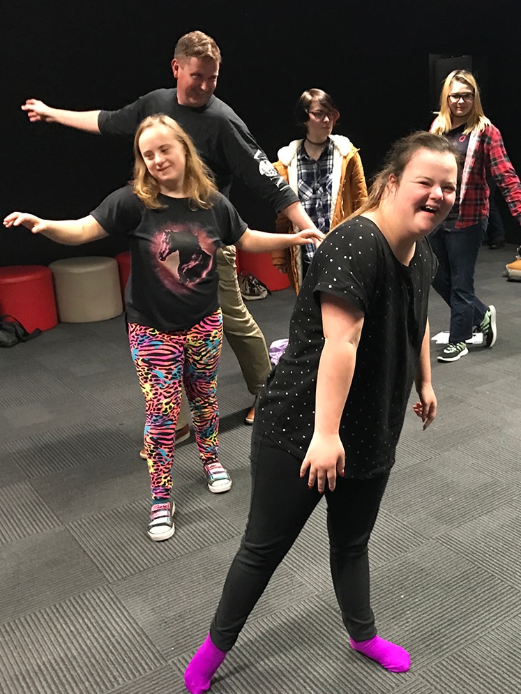 Participants having fun at the St Giles acting class, Launceston.