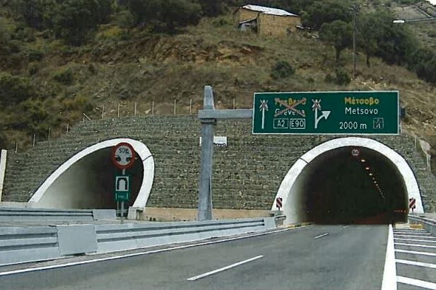 Image of twin highway tunnels.
