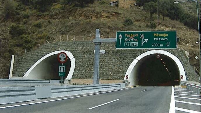 Image of twin highway tunnels.