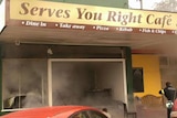 A car crashed into a cafe in Ravenshoe, south of Cairns, and caused a gas explosion on June 9, 2015.