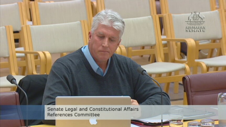 Former Manus Island detention centre guard Steve Kilburn addresses the Senate inquiry.