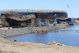 Stadium footbridge construction