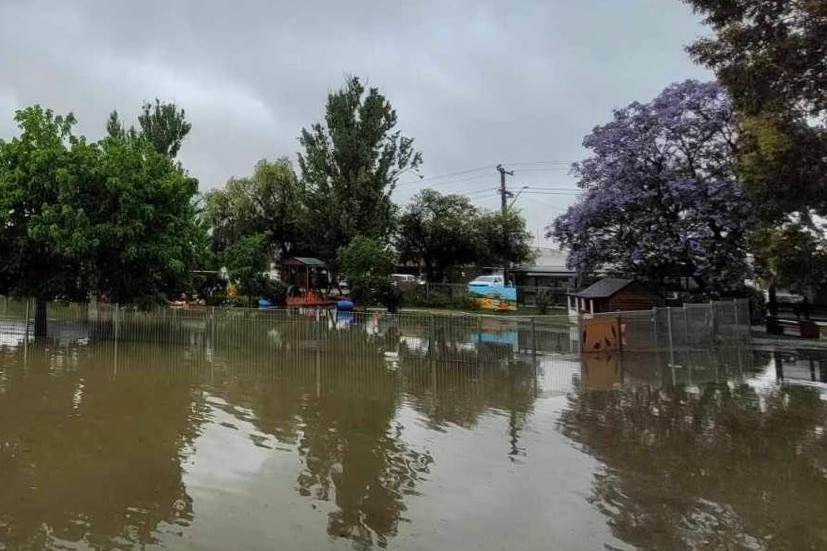 image of backyard flooded