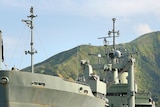 Delays continue: HMAS Tobruk at anchor in Simpson Harbour