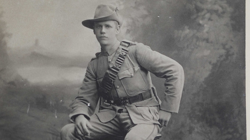 A photo of Victor Newland in his South Australian Mounted Rifles uniform.