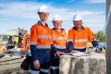 Adani workers at a water bore on the central Queensland mine site, a promotional image from company's Australian website.
