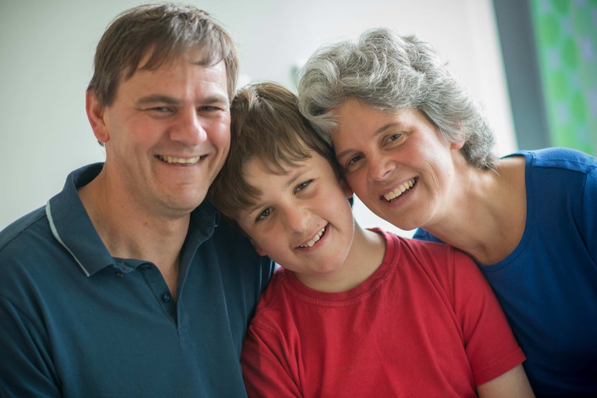 Tim and Rachel Shambrook with son Luke, who is recovering at Royal Children's Hospital in Melbourne.