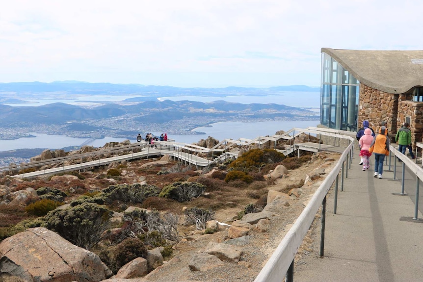 Image showing the view from the peak of Mount Wellington in Hobart, Tasmania.