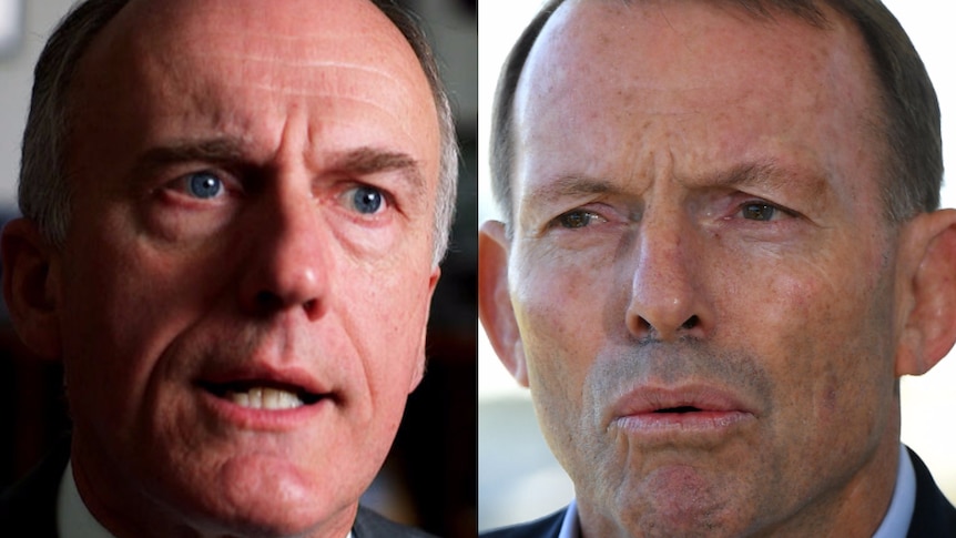 Eric Abetz headshot beside Tony Abbott headshot.