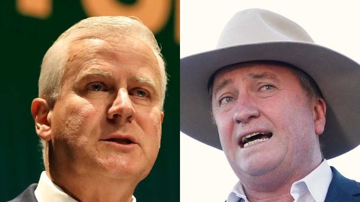 A composite image of Michael McCormack and Barnaby Joyce.