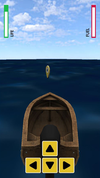 A still from one of the game shows a wooden boat and a simulated ocean. 
