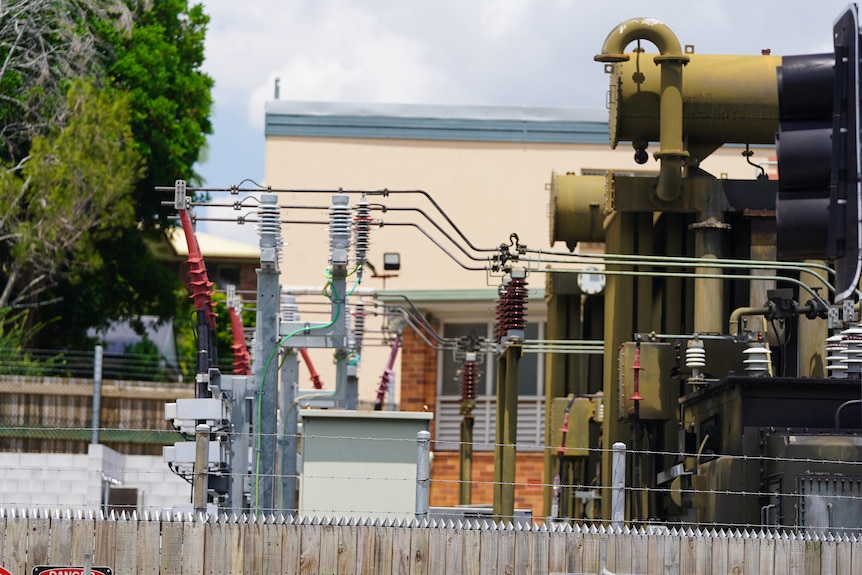 A large power transformer. 