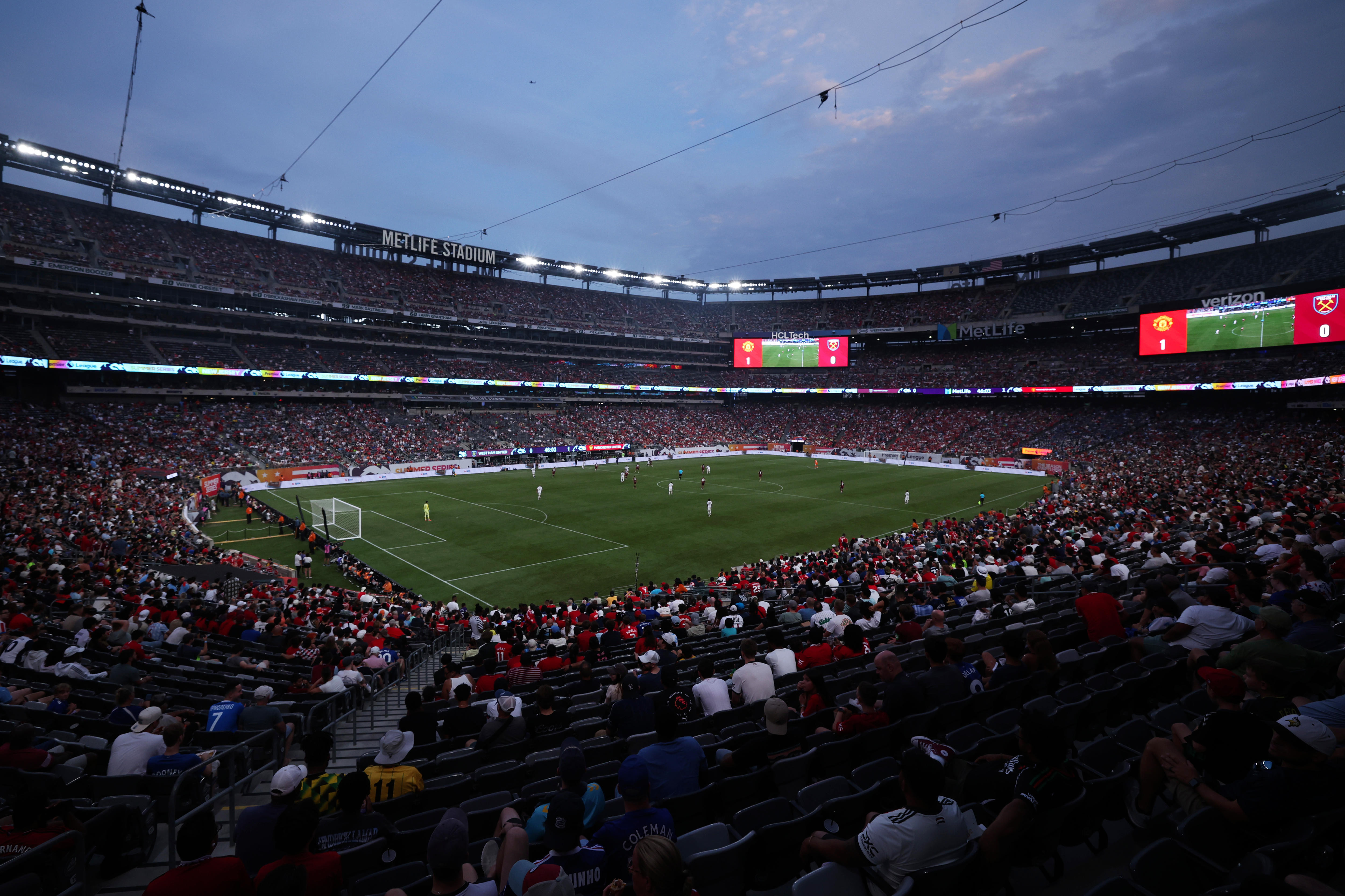 Manchester United vs West Ham United at MetLife Stadium