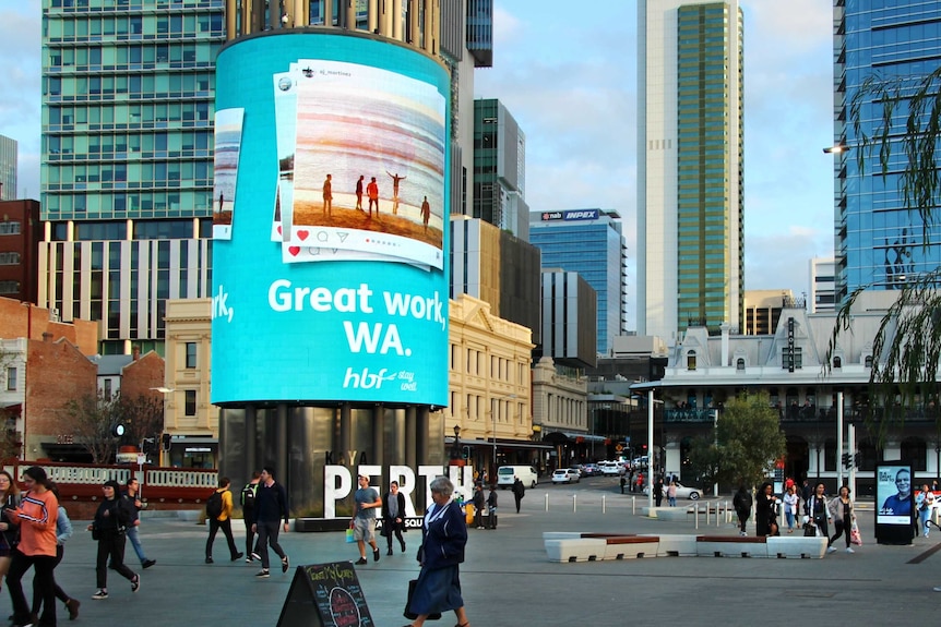 A sparsely busy public space in Perth