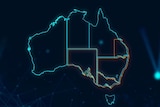 A graphic map of Australia