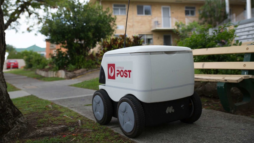 A autonomous delivery robot being trialled by Australia Post.