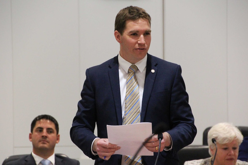ACT Opposition Leader Alistair Coe in the Legislative Assembly