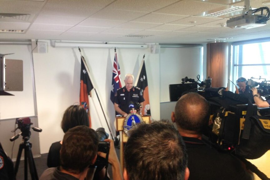 Northern Territory Police Commissioner John McRoberts addresses the media