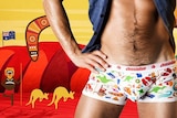 AussieBum advertising for its Australia Day underwear range