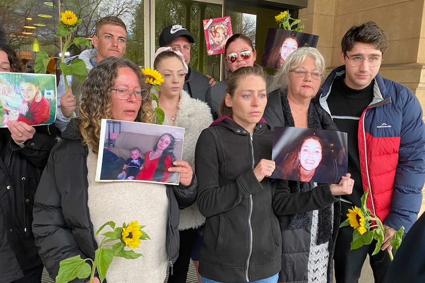 Foster family outside court