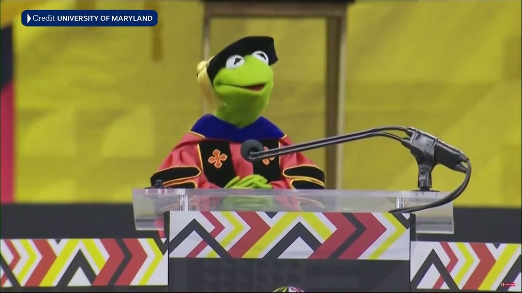 Kermit the Frog delivers a commencement speech at the University of ...