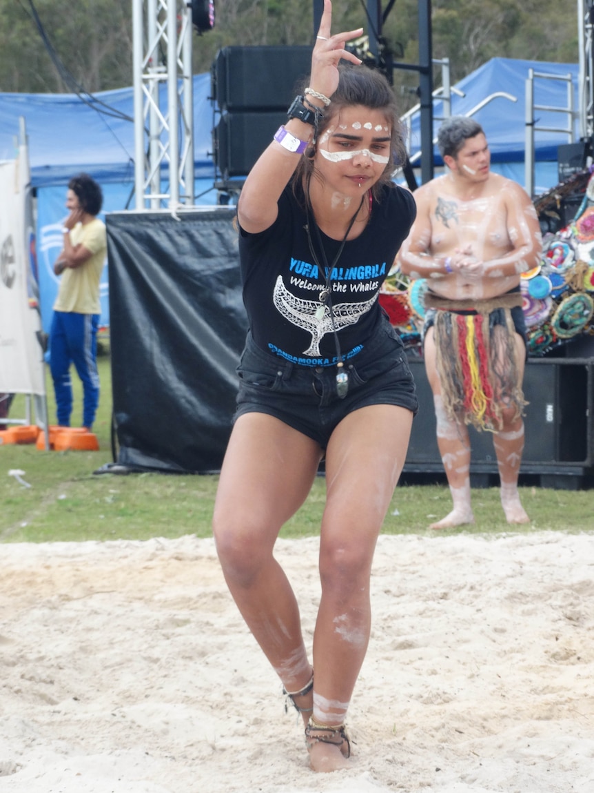 A dancer at Quandamooka Festival