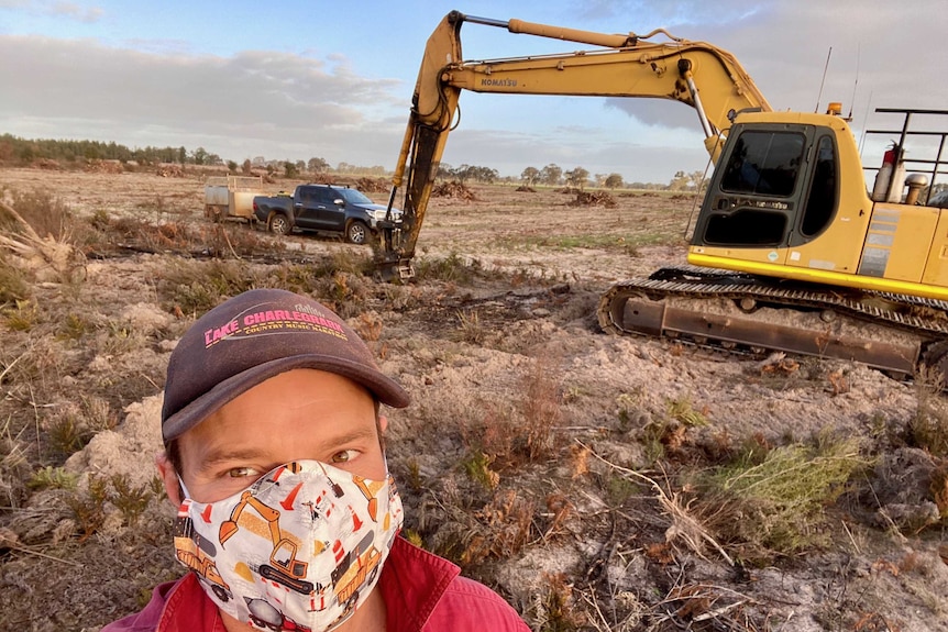 West Wimmera farmer James Hawkins in a paddock.