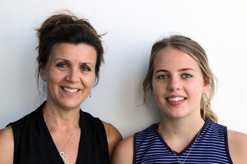 A mother and daughter portrait.