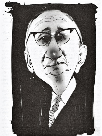Bill Leak's portrait of Friedrich Von Hayek