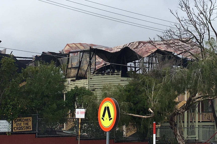 Buildings at Morningside State School destroyed by a fire in the early hours of October 16, 2018.