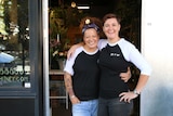 Business owners Loulou Moxom and Belinda Whitney outside their shop in Braddon.