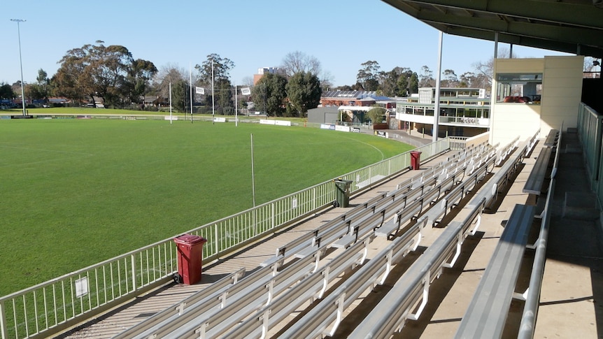 An empty football oval stand 