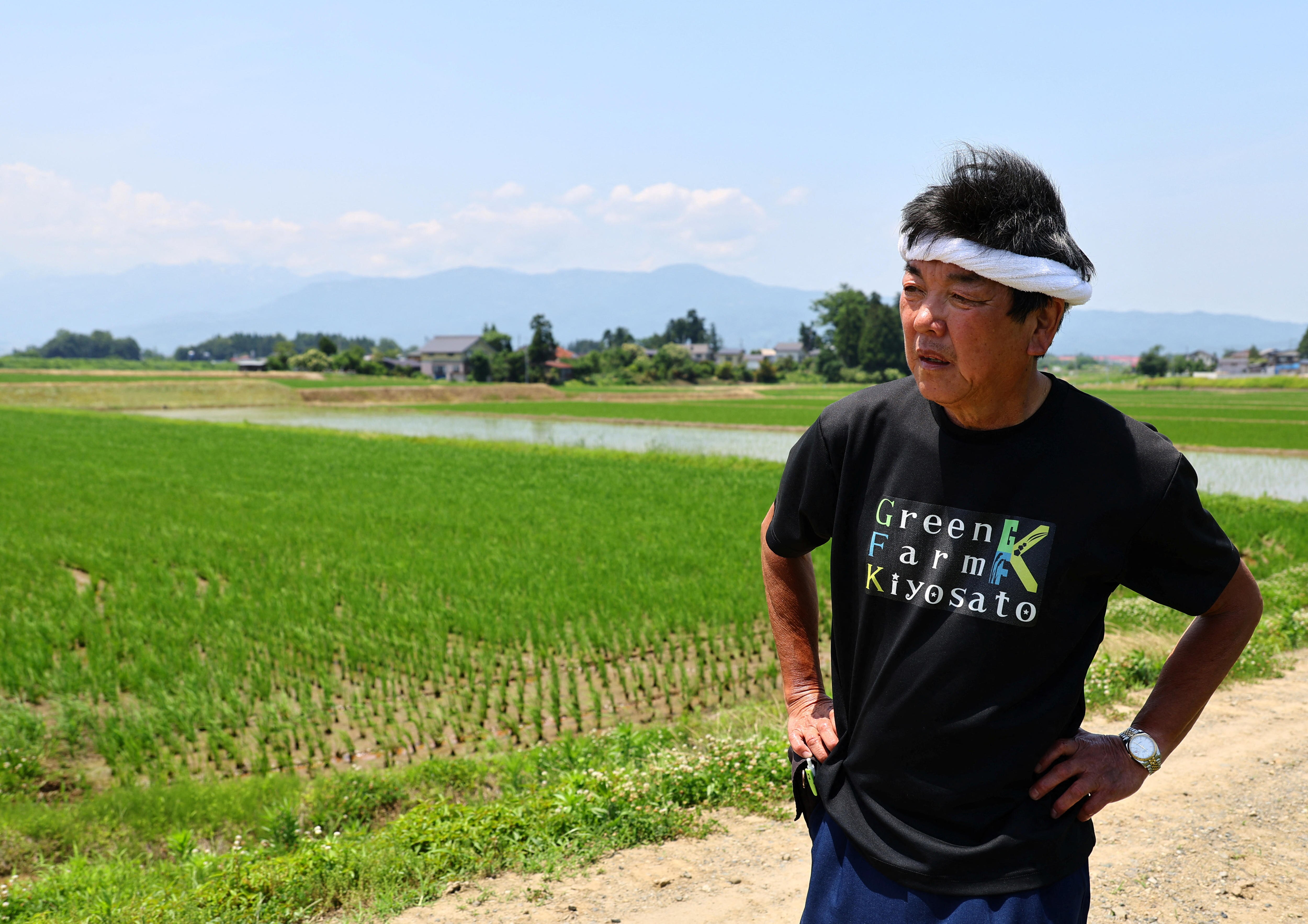 Agricultor de arroz en Japón.