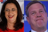 Queensland  Premier Annastacia Palaszczuk and Opposition Leader Tim Nicholls on election night on November 25, 2017.