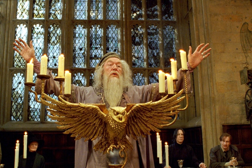 Michael Gambon as Dumbeldore in Harry Potter