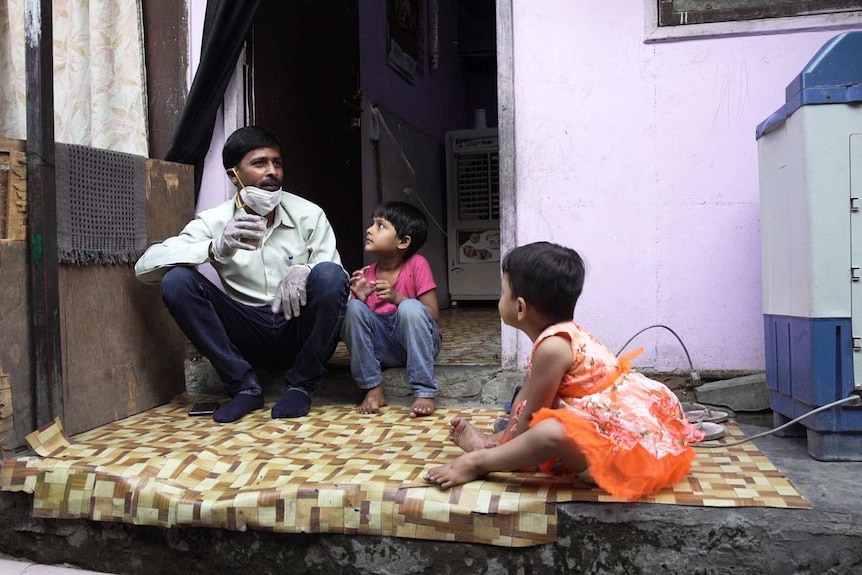 Sanjiv Shah with his two daughters.